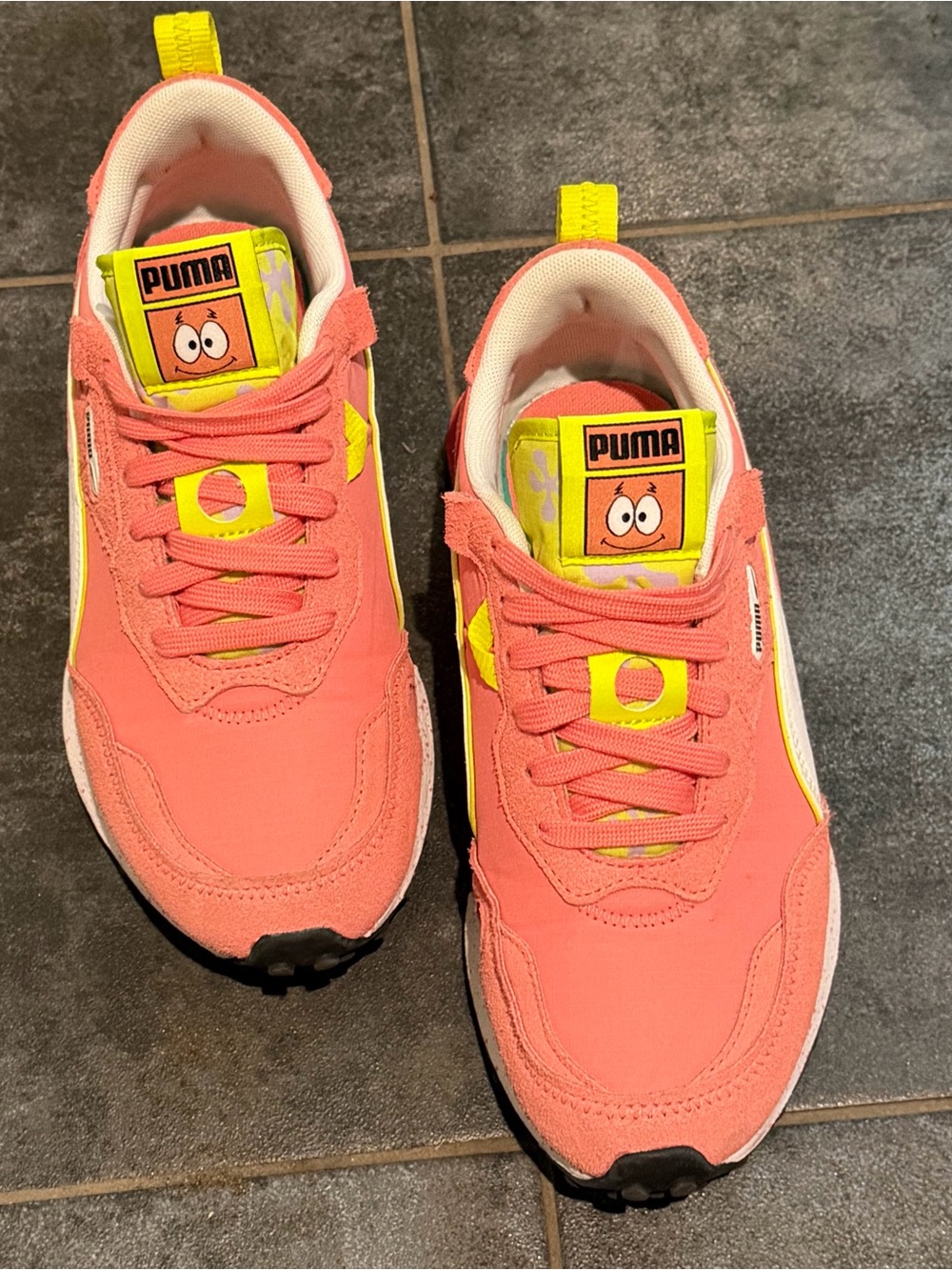 Puma Kids' Coral and Yellow Casual Sneakers Patrick the starfish SpongeBob